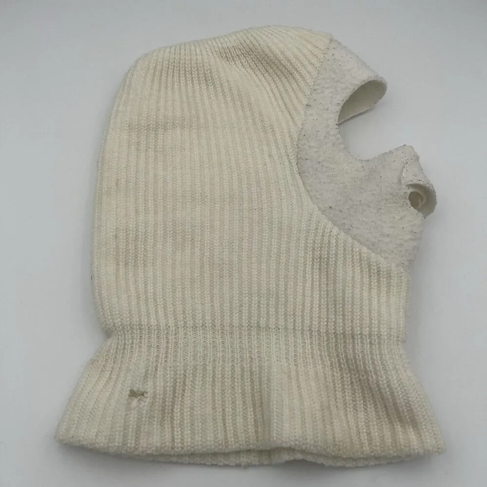 Vintage Cabela's Hunting Face Mask Balaclava Hat White Winter Camo Ski USA Made